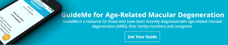 Banner displaying the GuideMe application for Age-Related MD