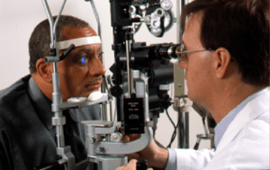 glaucoma eye exam - the doctor checks for eye diseases, glaucoma vision