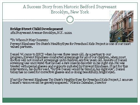 A graphic detailing the success of Bridge Street Child Development