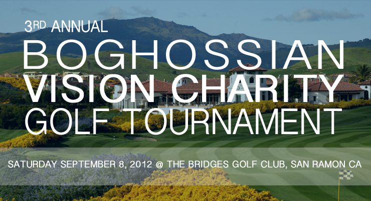 Banner announcing the 3rd Annual Boghossian Vision Charity Golf Tournament for Saturday September 8th, 2012