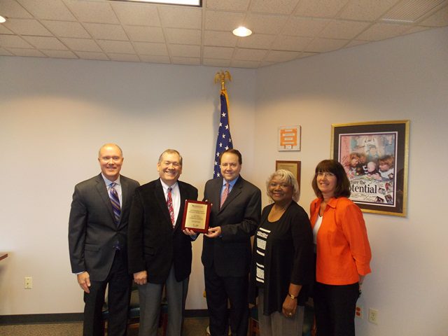 Photo of Congressman Pat Tiberi (OH-12) being presented the Standing Up For America’s Seniors Award