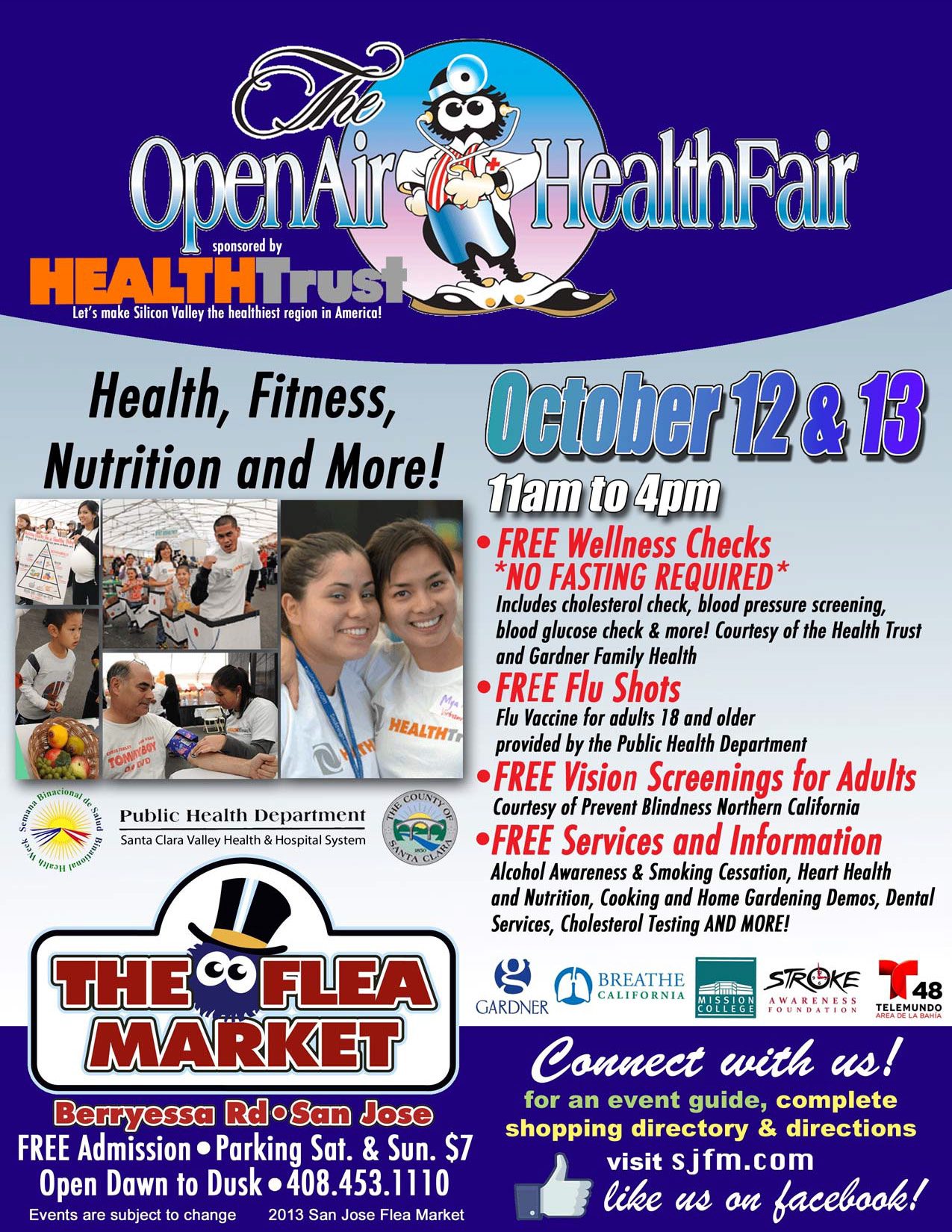 Flyer for the Open Air Health Fair 2013, with free health checks for everyone