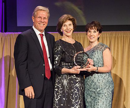 Portrait of Hugh R. Parry, President and CEO, Prevent Blindness; Former First Lady of the United States, Mrs. Laura Bush; Mary Blankenship Pointer, Prevent Blindness Board of Directors