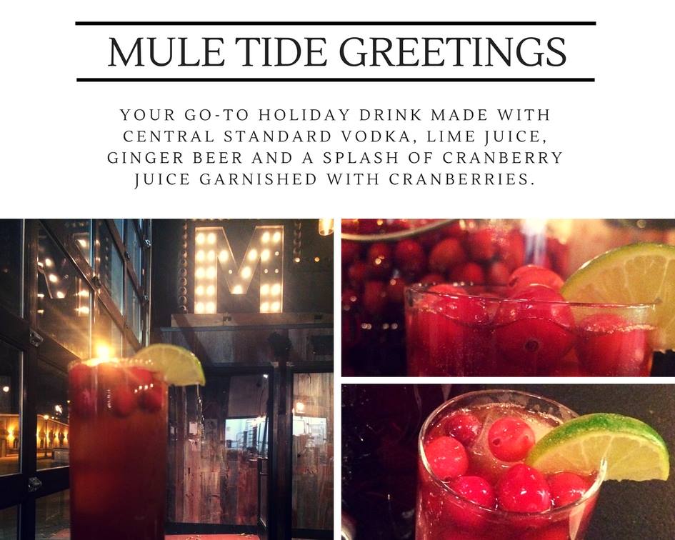 A Closeup of the Central Standard Craft Distillery Drink: Mule Tide Greetings.