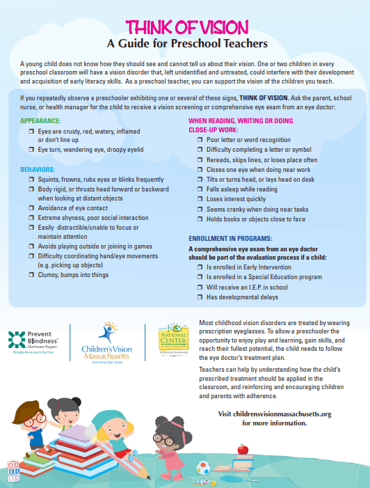 Think of Vision Fact Sheets for Teachers - Prevent Blindness