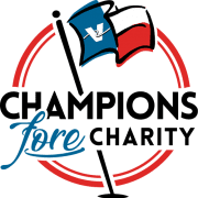 Logo promoting Champions Fore Charity donation drive