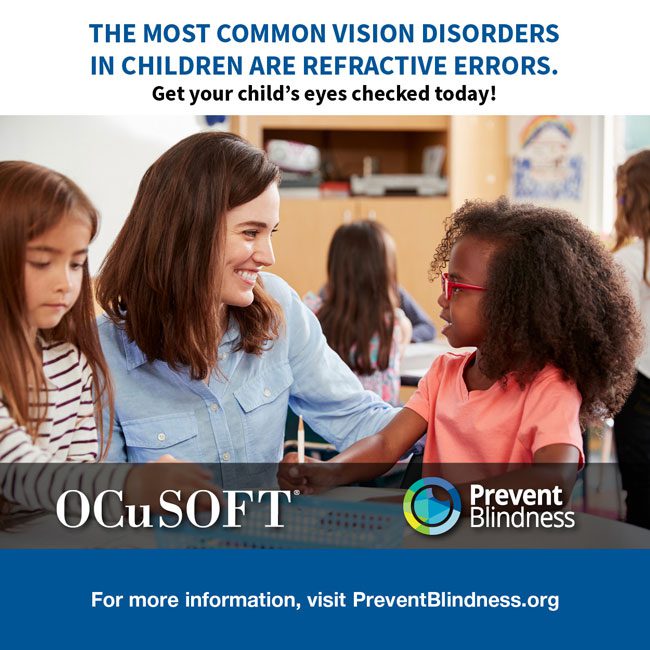 The most common vision disorders in children are refractive errors. Get your child's eyes checked today.