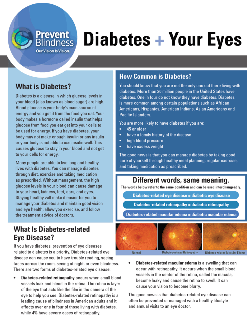 Diabetes and Your Eyes Fact Sheet