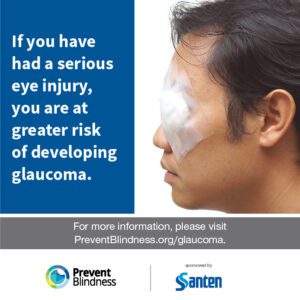If you have had a serious injury, you are at greater risk of developing glaucoma.