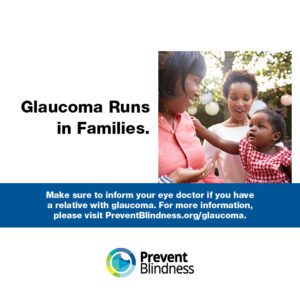 Glaucoma runs in families.
