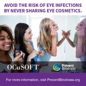 Avoid the risk of eye infections by never sharing eye cosmetics.