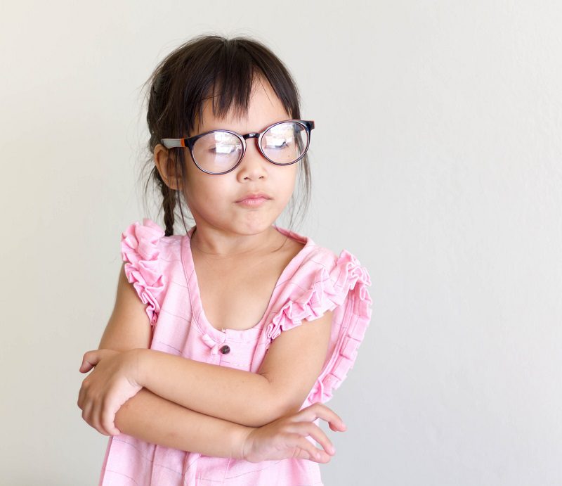 girl wearing glasses