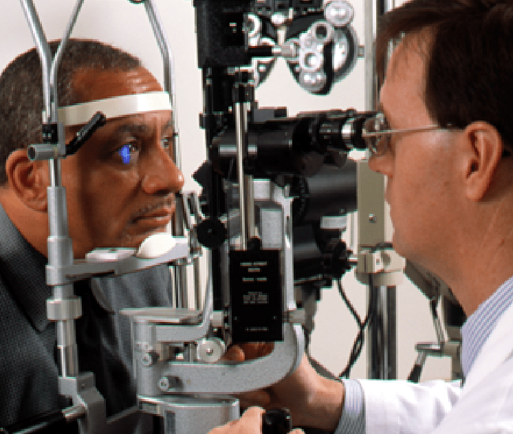 eye exam - the doctor checks for eye diseases, uveitis
