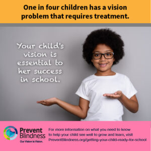 one in four children has a vision problem that requires treatment.