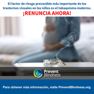 El factor de riesgo prevenible más importante de los trastornos visuales en los niños es el tabaquismo materno. ¡RENUNCIA AHORA!