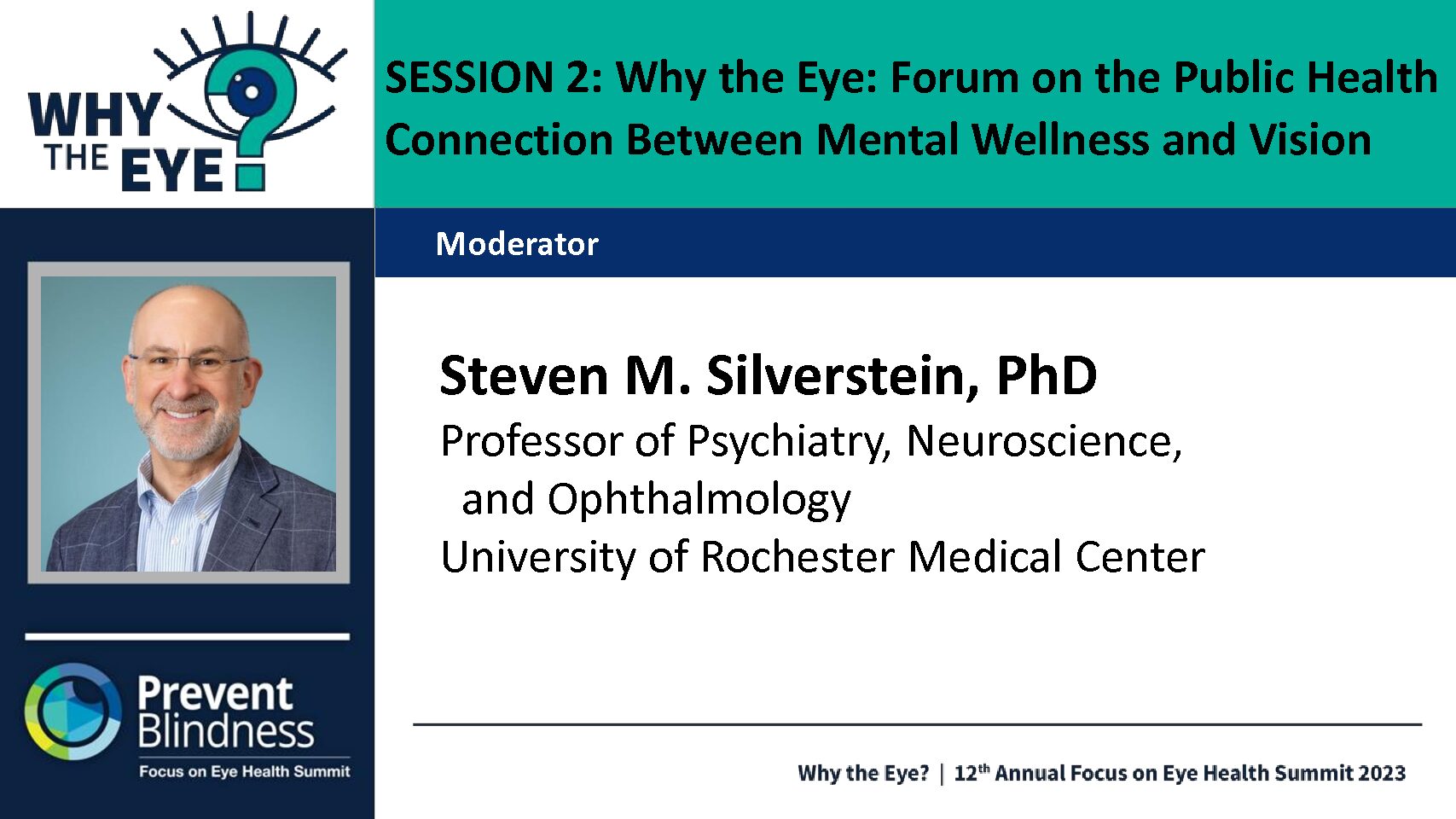 Why the Eye: Forum on the Public Health Connection Between Mental Wellness and Vision