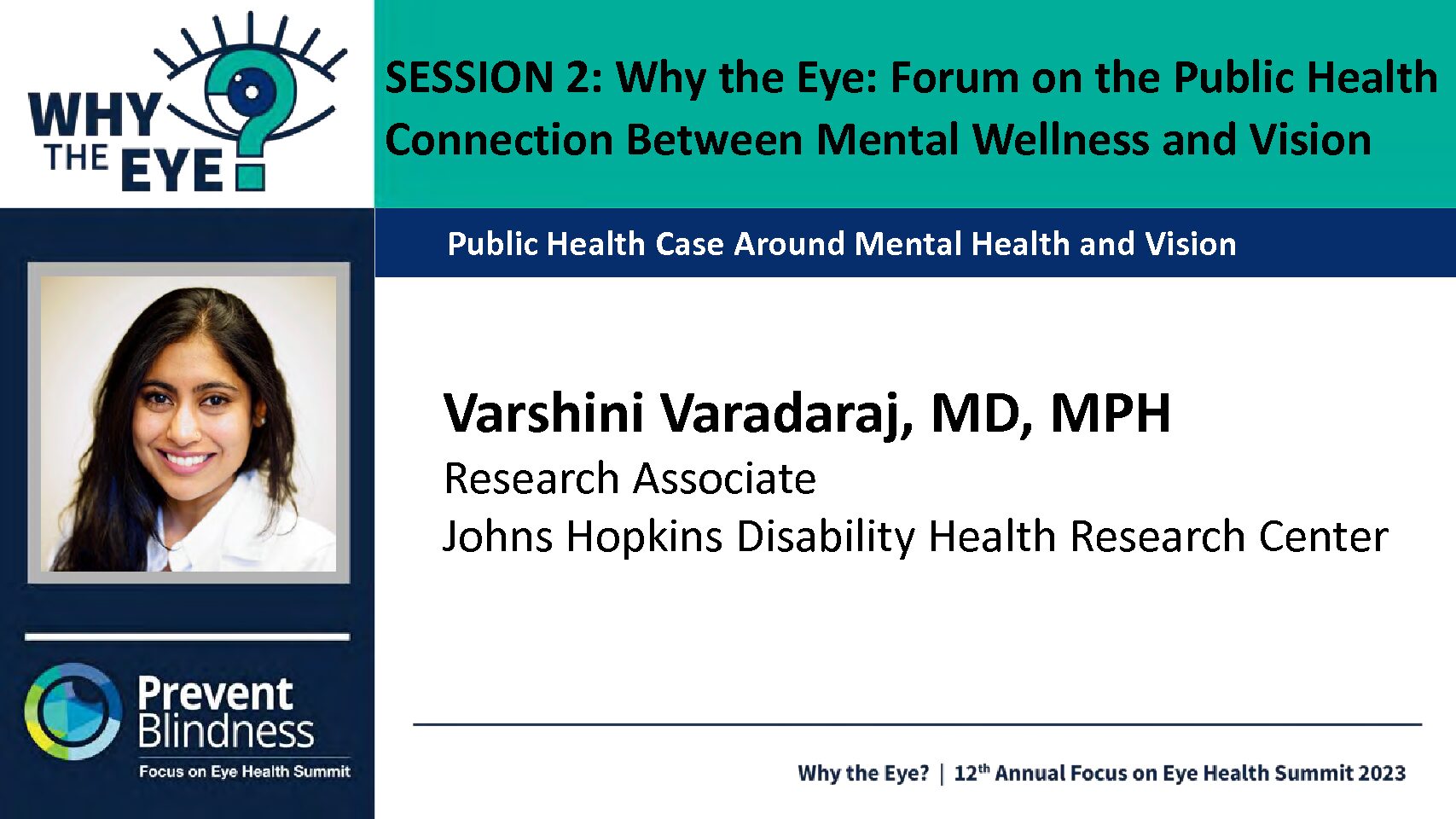 Why the Eye: Forum on the Public Health Connection Between Mental Wellness and Vision