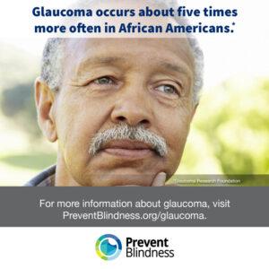 Glaucoma occurs about five times more often in African Americans