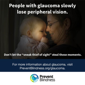 People with glaucoma slowly lose peripheral vision.