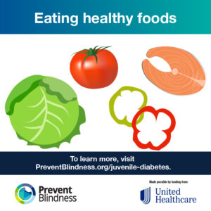Preventing vision loss from juvenile diabetes: eating healthy food