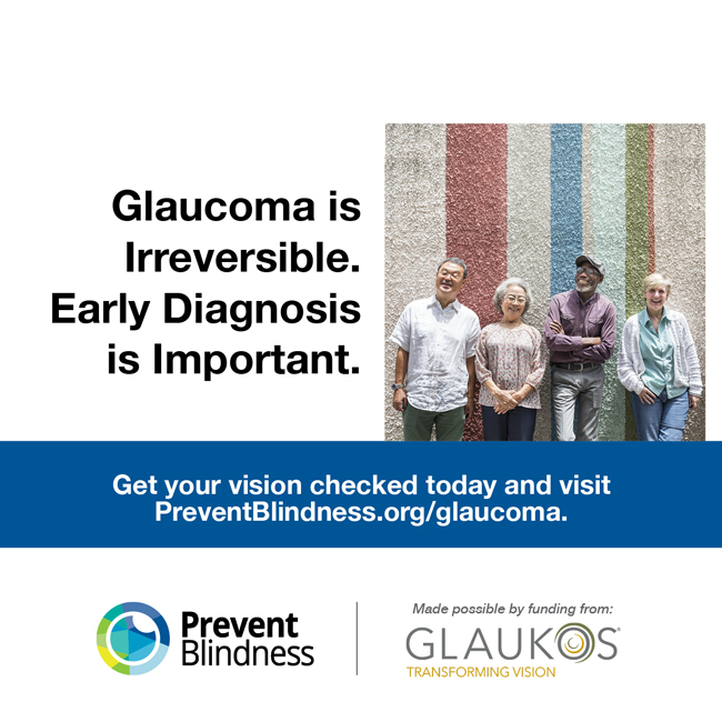 Glaucoma is irreversible. Early diagnosis is important.