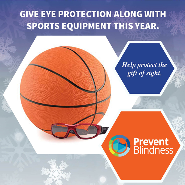 Give eye protection along with sports equipment this year