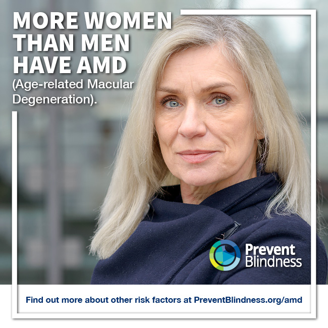 More women than men have Age-related macular degeneration (AMD)