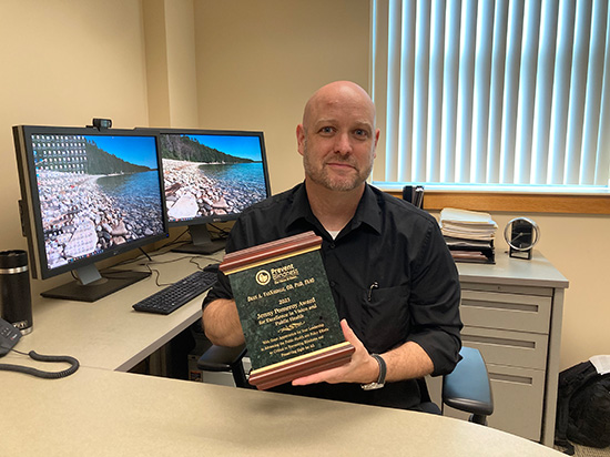The recipient of the 2023 Jenny Pomeroy Award for Excellence in Vision and Public Health was Dean A. VanNasdale, Jr., OD, PhD, Associate Professor at The Ohio State University (OSU) College of Optometry. 