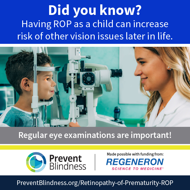 did you know, having ROP as a child can increase your risk of other vision issues later in life. Regular eye exams are important.