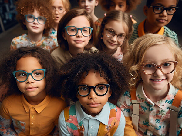 your child's sight - children wearing glasses