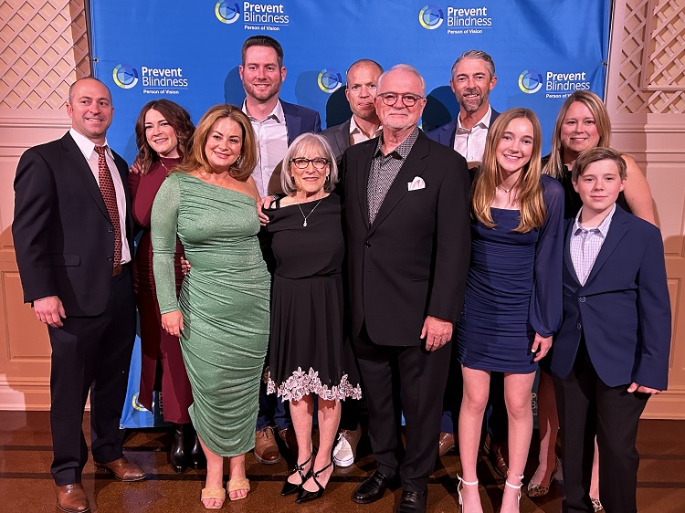 Members of the family of 2024 Prevent Blindness Person of Vision Award Recipient, Ed Buffington, GPN Technologies, came from across the country to celebrate the honor.