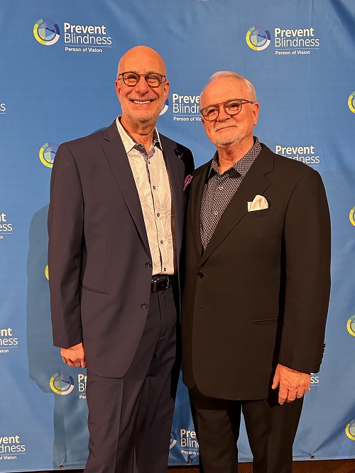 Prevent Blindness Person of Vision Award Committee Member Jay Binkowitz, Keplr Vision, joins 2024 Prevent Blindness Person of Vision Award Recipient, Ed Buffington, GPN Technologies, at the gala.