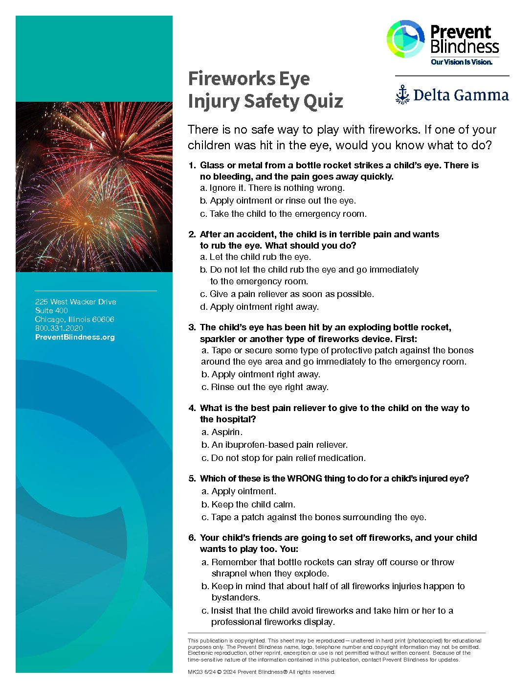 Fireworks Safety Quiz – Delta Gamma