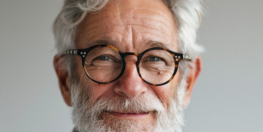 a senior wearing glasses - cataract awareness
