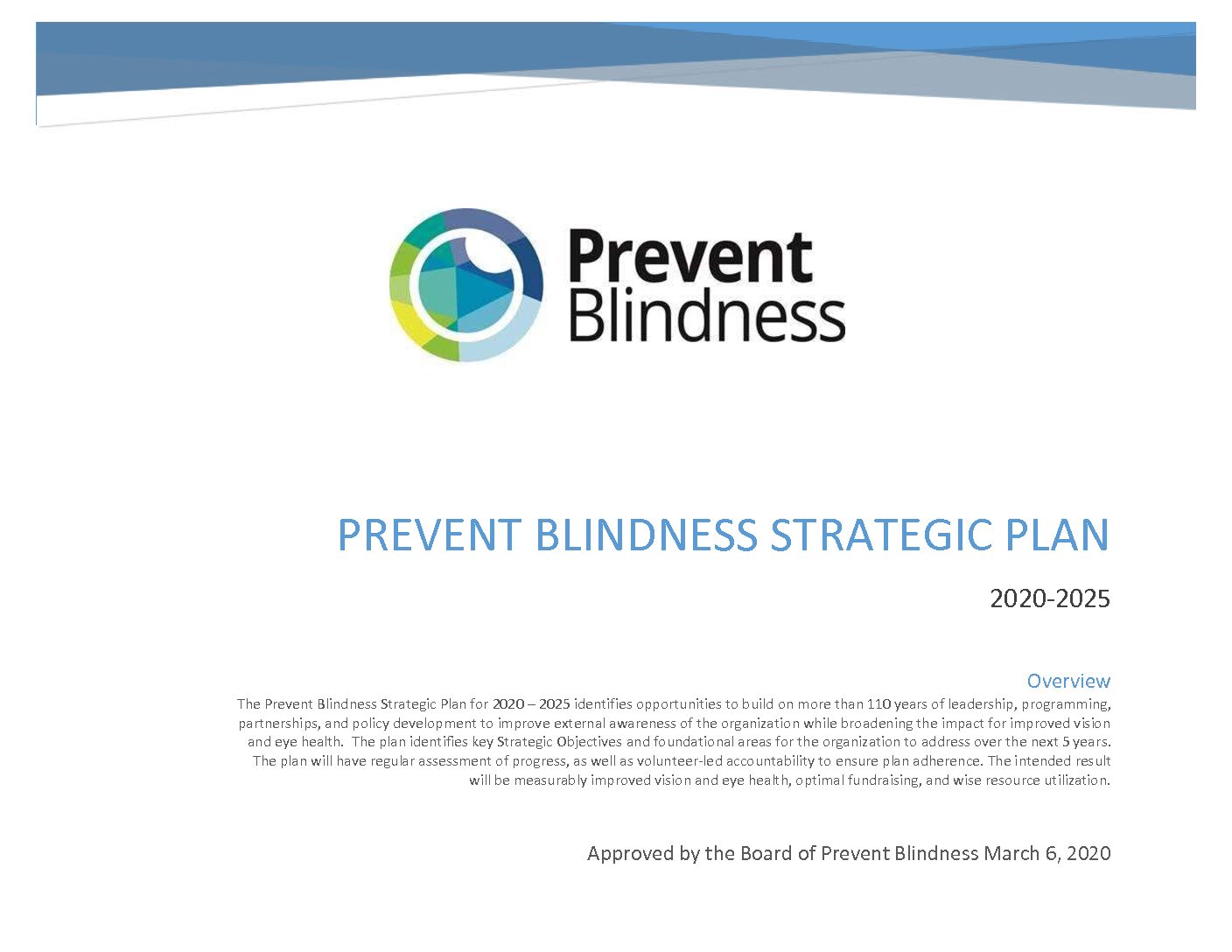 Prevent Blindness 2020-2025 Strategic Plan