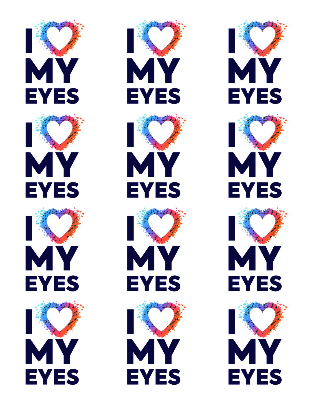 I Love My Eyes Stickers