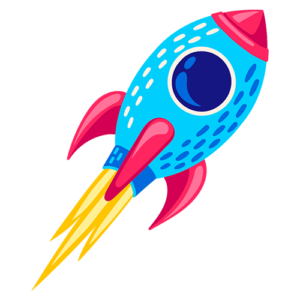 a cartoon rocket