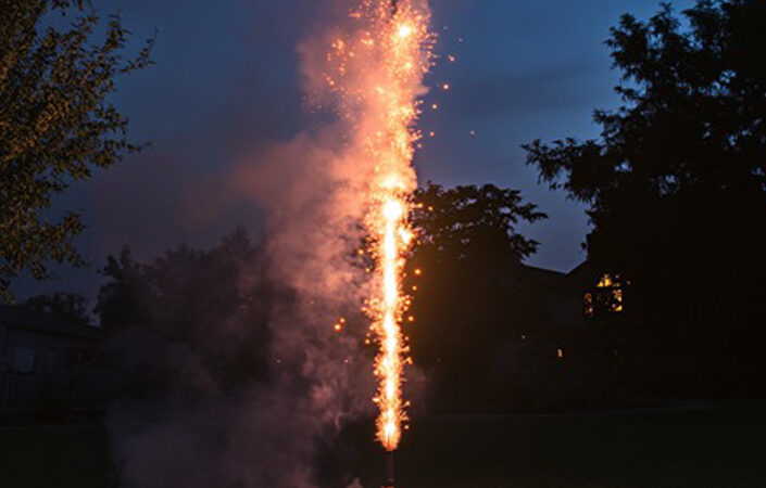backyard consumer fireworks display