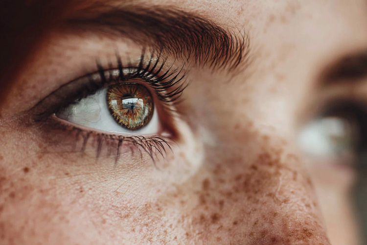 close up of a woman's eyes