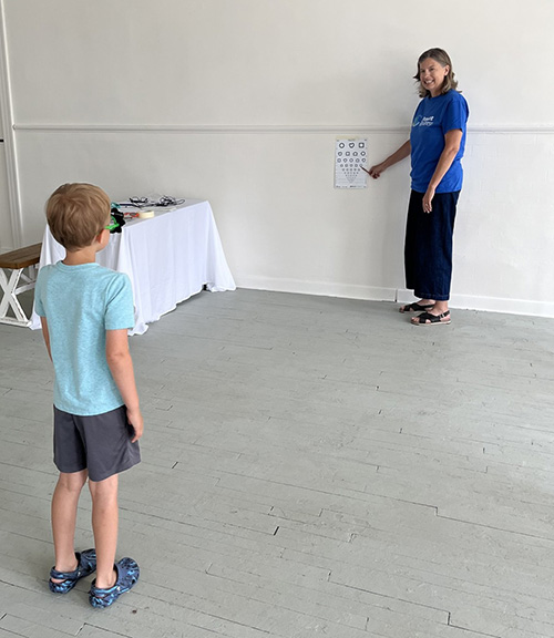 a demonstration of children's vision screening