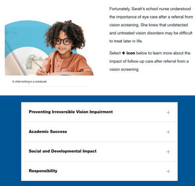 a screenshot from the Prevent Blindness Children's Vision Screening Training Course