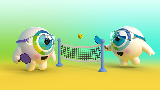 Iris and Cornelius playing pickleball