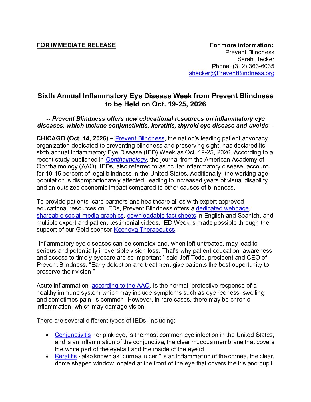 2026 Inflammatory Eye Disease Week Media release cover sheet 2026 Inflammatory Eye Disease Week Media release cover sheet